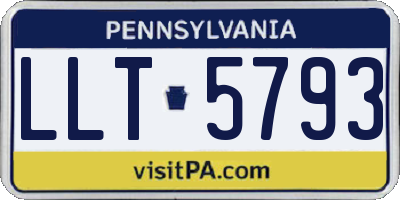 PA license plate LLT5793