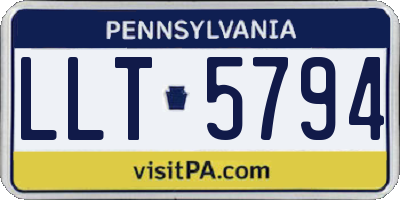 PA license plate LLT5794