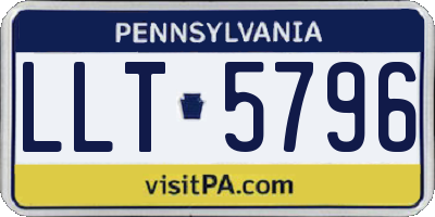 PA license plate LLT5796