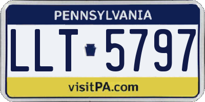 PA license plate LLT5797