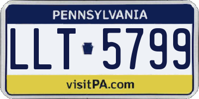 PA license plate LLT5799