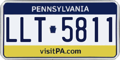 PA license plate LLT5811