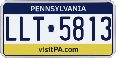 PA license plate LLT5813