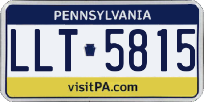 PA license plate LLT5815