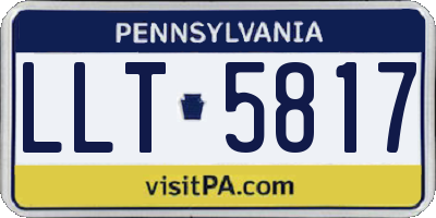 PA license plate LLT5817