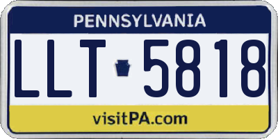 PA license plate LLT5818