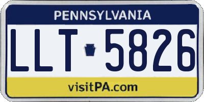 PA license plate LLT5826