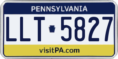PA license plate LLT5827