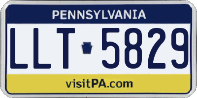 PA license plate LLT5829