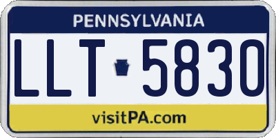 PA license plate LLT5830