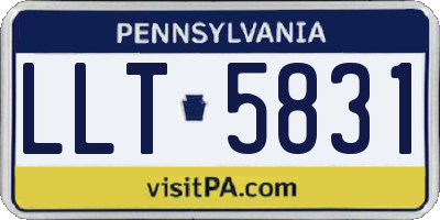 PA license plate LLT5831