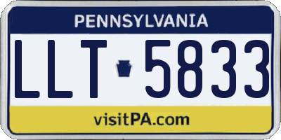 PA license plate LLT5833