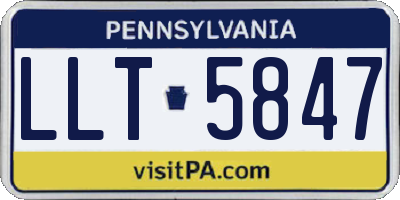 PA license plate LLT5847