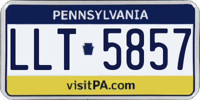 PA license plate LLT5857