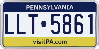 PA license plate LLT5861