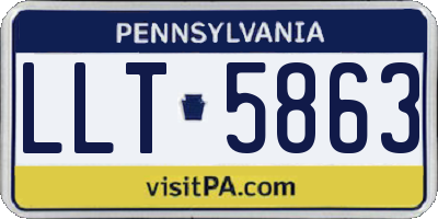 PA license plate LLT5863
