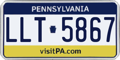 PA license plate LLT5867