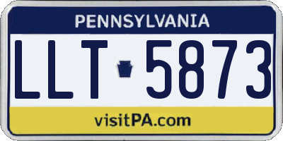 PA license plate LLT5873