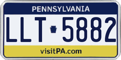 PA license plate LLT5882