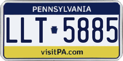 PA license plate LLT5885