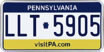 PA license plate LLT5905