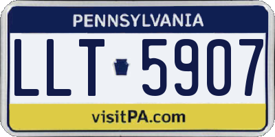 PA license plate LLT5907