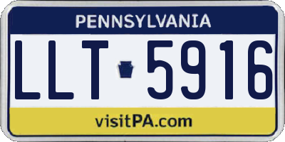 PA license plate LLT5916