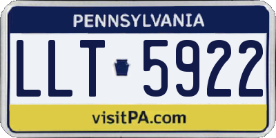 PA license plate LLT5922