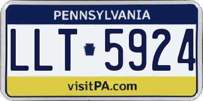 PA license plate LLT5924