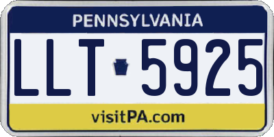 PA license plate LLT5925