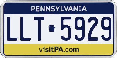 PA license plate LLT5929