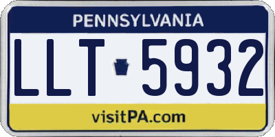 PA license plate LLT5932