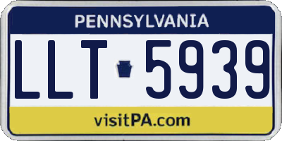 PA license plate LLT5939