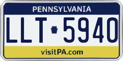 PA license plate LLT5940