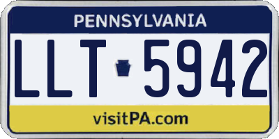 PA license plate LLT5942