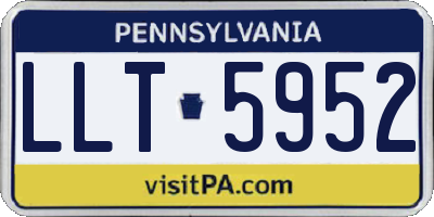 PA license plate LLT5952