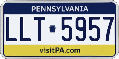 PA license plate LLT5957