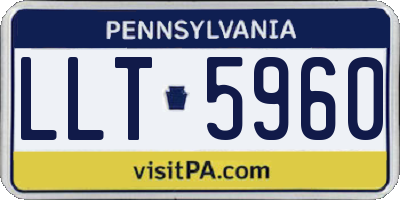 PA license plate LLT5960