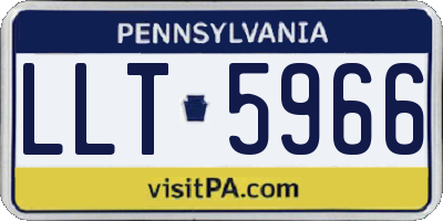 PA license plate LLT5966