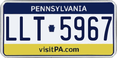 PA license plate LLT5967