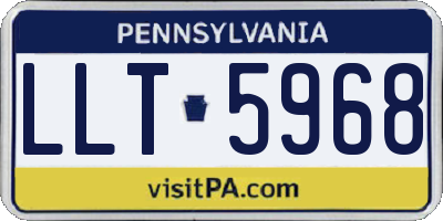 PA license plate LLT5968