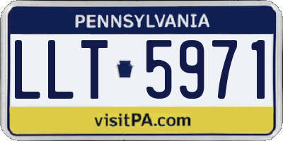 PA license plate LLT5971
