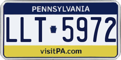 PA license plate LLT5972