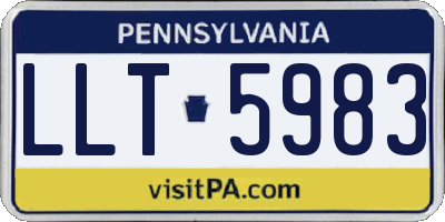 PA license plate LLT5983