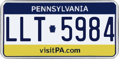PA license plate LLT5984
