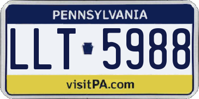 PA license plate LLT5988