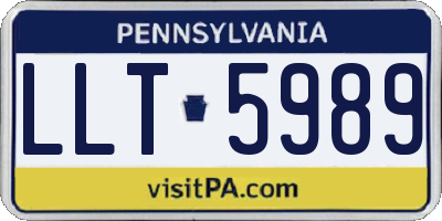 PA license plate LLT5989