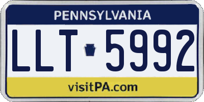 PA license plate LLT5992