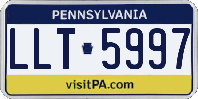 PA license plate LLT5997