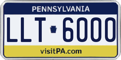 PA license plate LLT6000